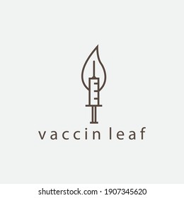 natürliches Impfstoffblatt-Logo, Vektorgrafik-Design
