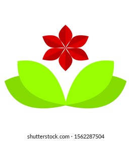 Natural vector is a beautiful flower shape and fresh leaves
