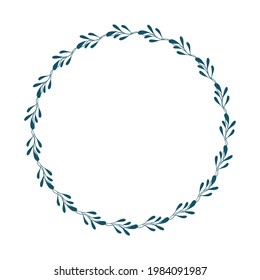Natural vector frame. Contour linear branch template