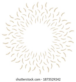 Natural vector frame. Gold leaves on white background. Template for greeting card, invitation, poster