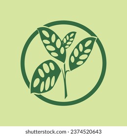 natural vector icon, simple herbal design.