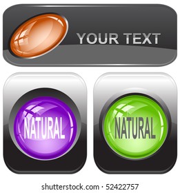 Natural. Vector internet buttons.