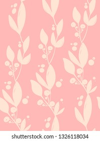 Natural vector leaf pattern drawn by hand.