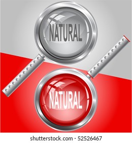 Natural. Vidrio de aumento vectorial.