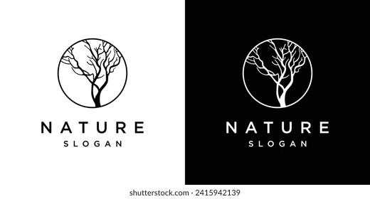 Natural Vector Tree Logo Green, Nature and Growth Design Template