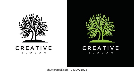 Natural Vector Tree Logo. Growth logo Design Template