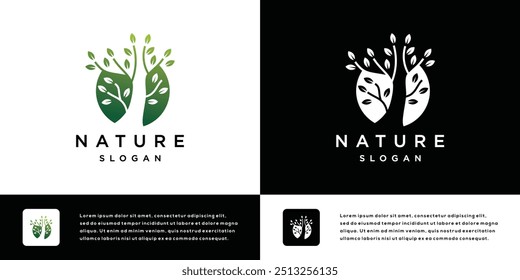 Natural Vector Tree Logo. Growth Design Template	