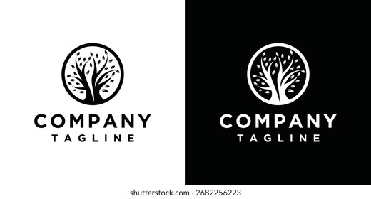 Logotipo del árbol del Vector natural. Plantilla de diseño de crecimiento