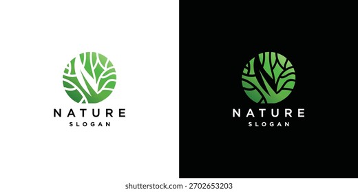 Logotipo de árvore vetorial natural , modelo de projeto de natureza e crescimento