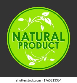 Natural Vegan Organic Eco Product vector icon. Ecology Bio flat vector sign. Green leaf. Vector illustration