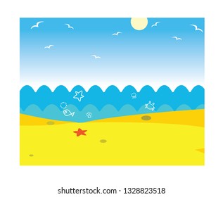 Natural view, bright beach