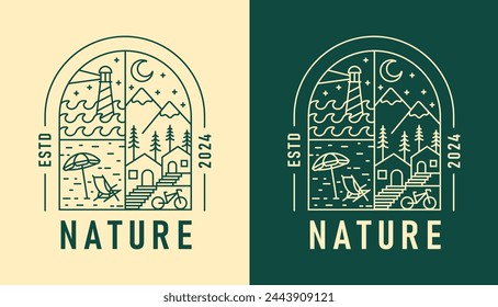 natural view in the form of a window illustration