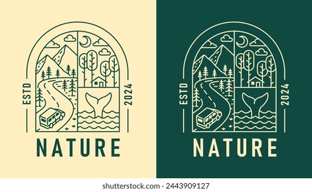 vista natural en forma de ilustración de ventana