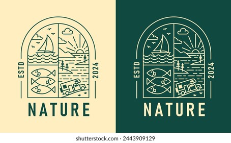 natural view in the form of a window illustration