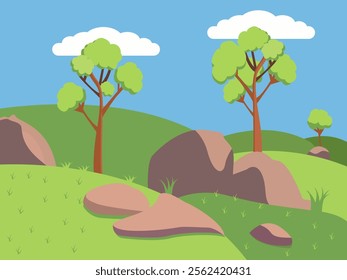 natural view green hills vector