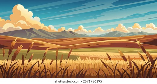 Vector de paisaje de vista natural 