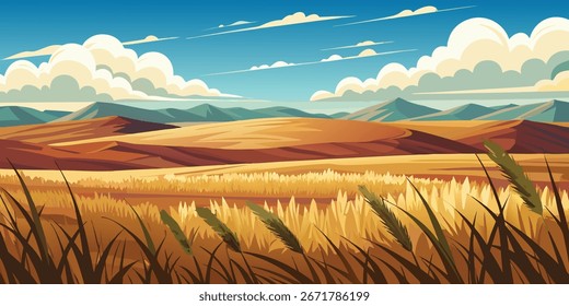 Natural view landscape scene vector 