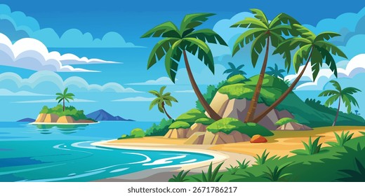 Natural view landscape scene vector 