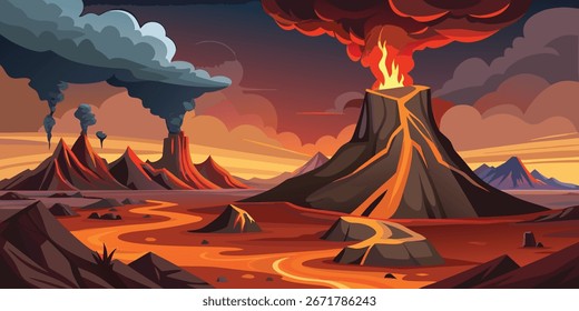 Vector de paisaje de vista natural 