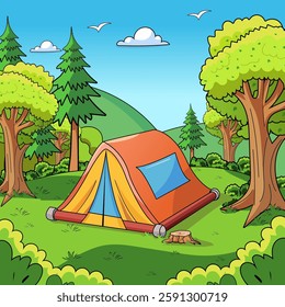 natural views and tents for camping