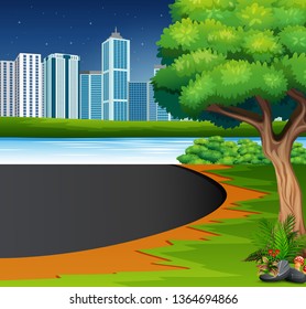 A natural views with an urban background