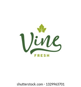 Natural Vine Typography With Ivy Leaf Logo Design