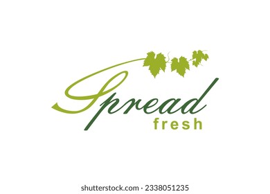 Natural Vine typography with Ivy leaf logo design