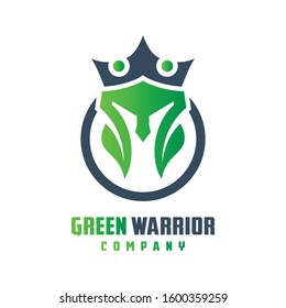 natural warrior helmet logo design