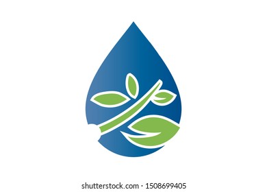 Natural water drop logo. water drop icon. vector element illustration