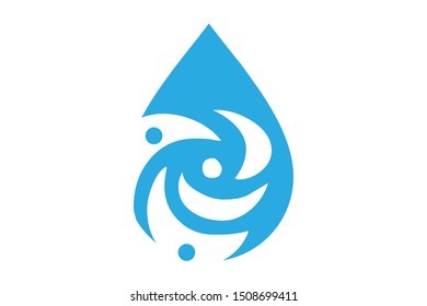 Natural water drop logo. water drop icon. vector element illustration