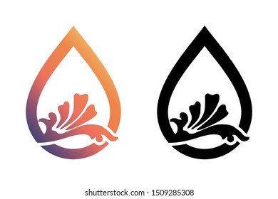 Natural water drop logo. water drop icon. vector element illustration