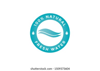 Natural water drop logo. Water drop icon 100% natural. vector element illustration