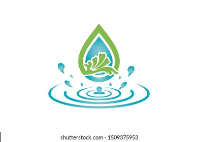 Natural water drop logo. Water drop icon. vector element illustration