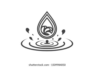 Natural water drop logo. Water drop icon. vector element illustration