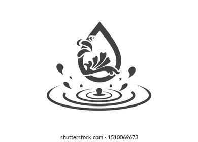Natural water drop logo. Water drop icon. vector element illustration