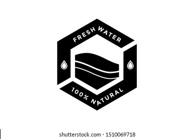 Natural water drop logo. Water drop icon 100% natural. vector element illustration