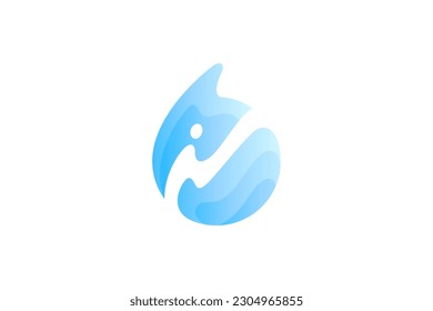plantilla de logotipo simple de caída de agua natural