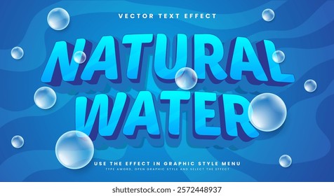 Natural Water editable text effect template with blue water theme