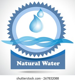 Natural water emblem, vector design