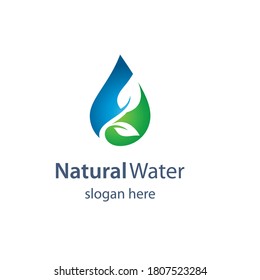 Natural water logo template vector illustraation design