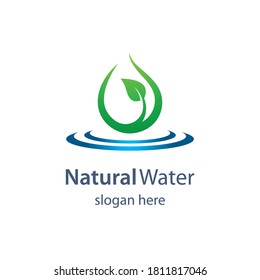 Natural water logo template vector illustraation design