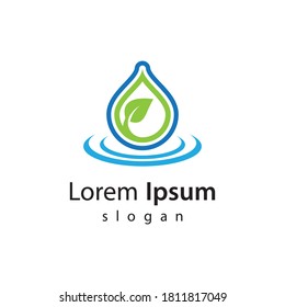 Natural water logo template vector illustraation design