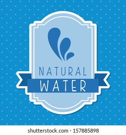 natural water over dotted background vector illustration