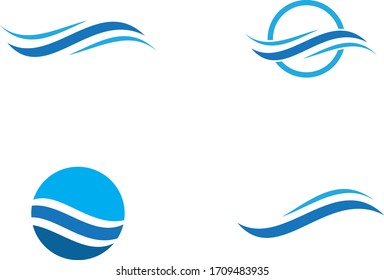 Natural Water wave Logo design vector 