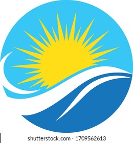 Natural Water wave Logo design vector 