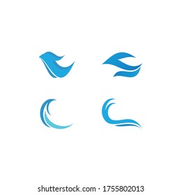 Natural Water wave Logo design vector 