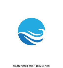 Natural Water wave Logo design vector 