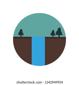 Natural waterfall icon