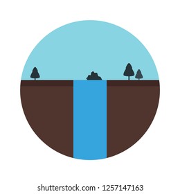 Natural waterfall icon