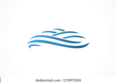 natural wave icon logo template